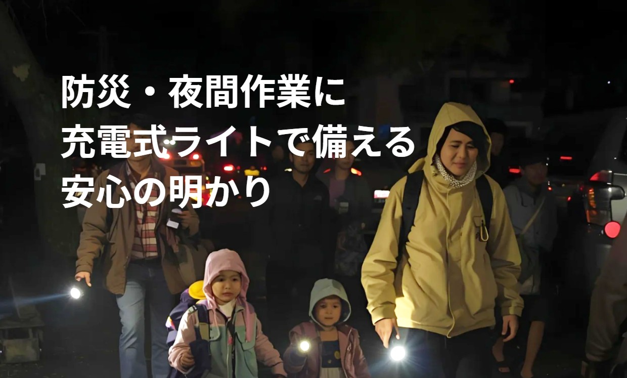 防災・夜間作業に充電式ライトで備える安心の明かり