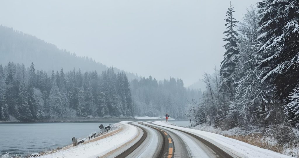 冬の雪道
