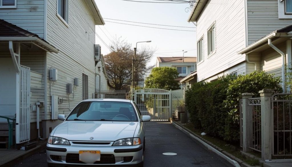 車が駐車している写真
無断駐車対策④、コーン・チェーンは地味だけど強い